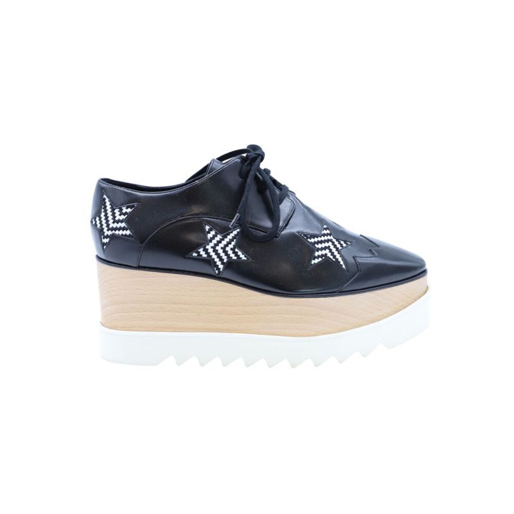 Stella McCartney Elyse Star Platform Lace Up Derby in Black Leather